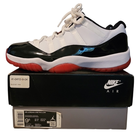 Nike Air Jordan 11 Retro Low Concord Bred Mens 9.5 Sneakers Basketball Shoes - Picture 1 of 16